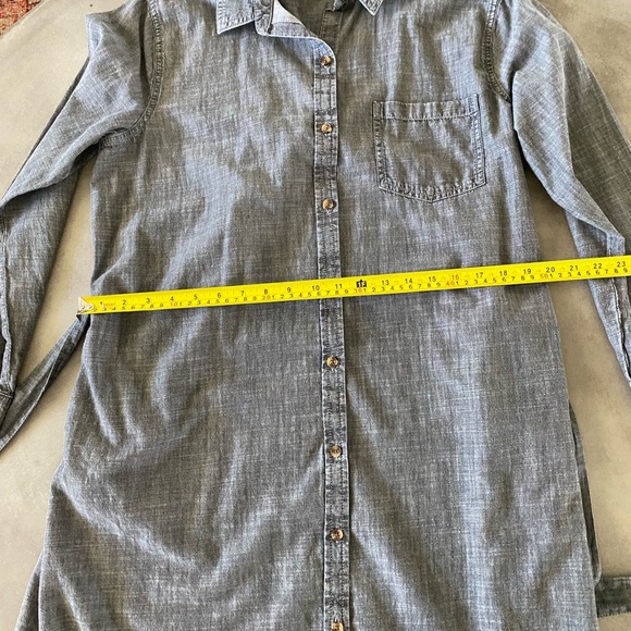 Women’s Sonoma brand gray denim shirt dress size Large. - Picture 5 of 7